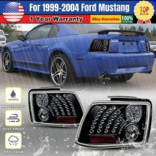 Led Tail Lights For 1999-2004 Ford Mustang Black Clear Lens Rear Brake Lamps