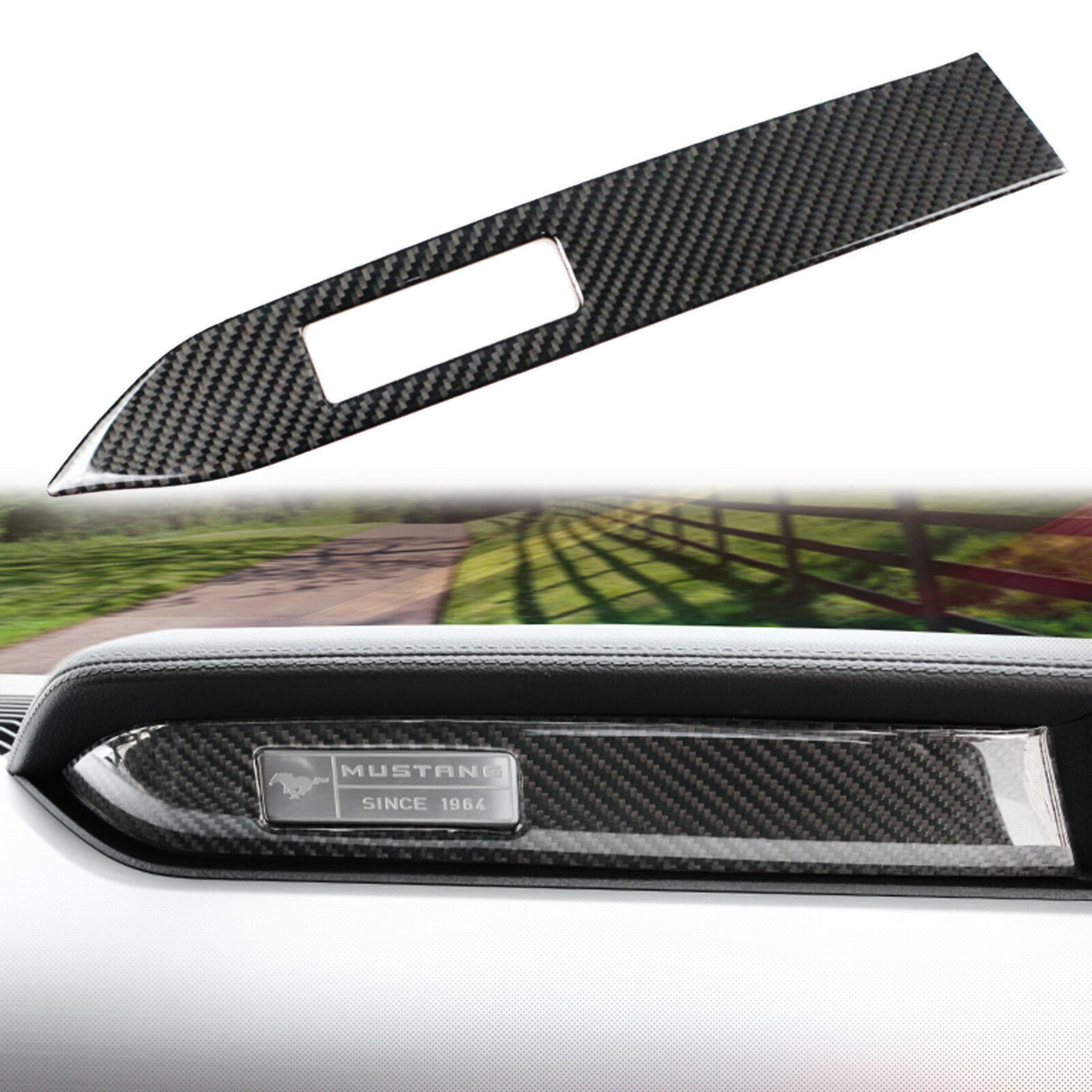 Real Carbon Fiber Interior Center Console Panel Decal Trim For Mustang 2015-2023