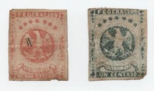 Venezuela 1863-64 Eagle Stamps SC10 and SC11