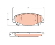 Brake pad set, disc brake TRW GDB2268 for Renault
