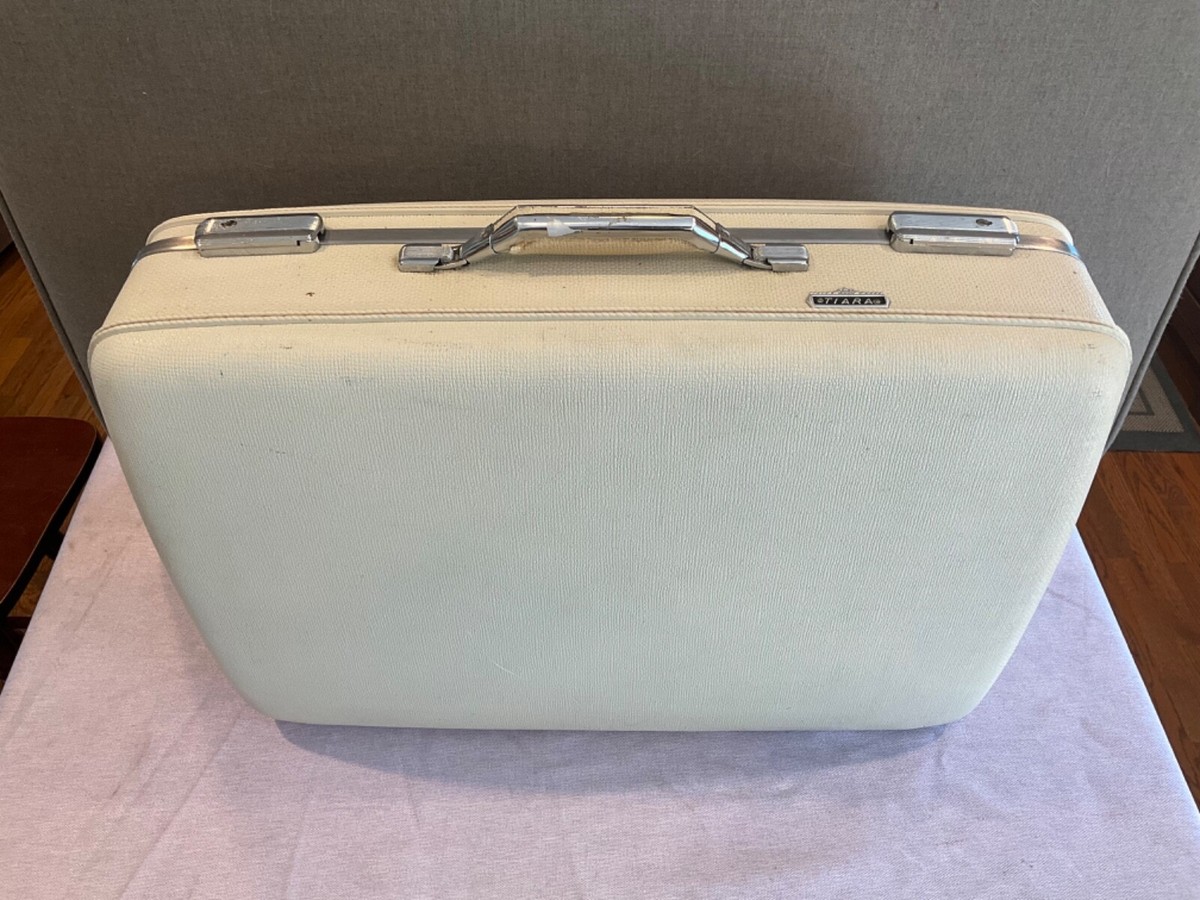 White Hard Case American Tourister Tiara Luggage Antique/Vintage