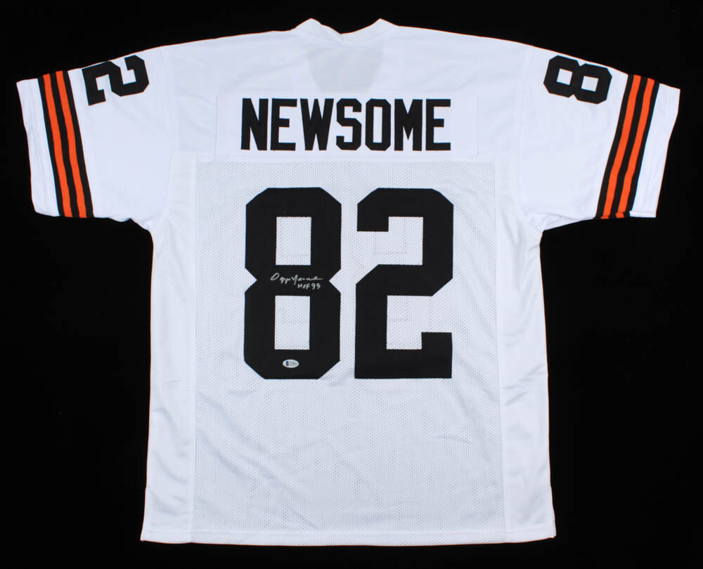 Ozzie Newsome Autographed Signed Cleveland Browns Browns Jersey Inscribed HOF 99 (Beckett COA)3xPro Bowl TE 