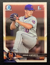 2018 Bowman Chrome Prospects #BCP66 Jordan Humphreys 1st Bowman Mets