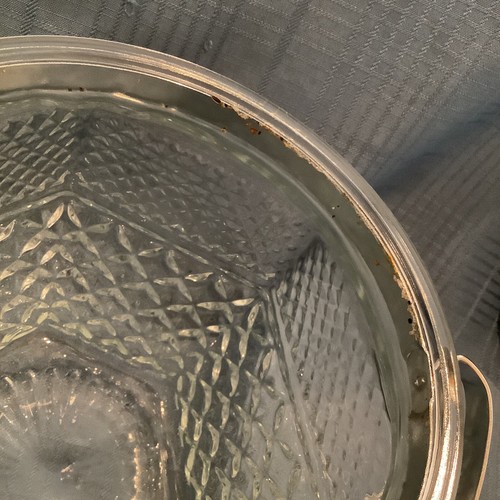 VINTAGE WEXFORD ANCHOR HOCKING ICE BUCKET W/CHROME TRIM & HANDLE GORGEOUS! - Picture 8 of 10