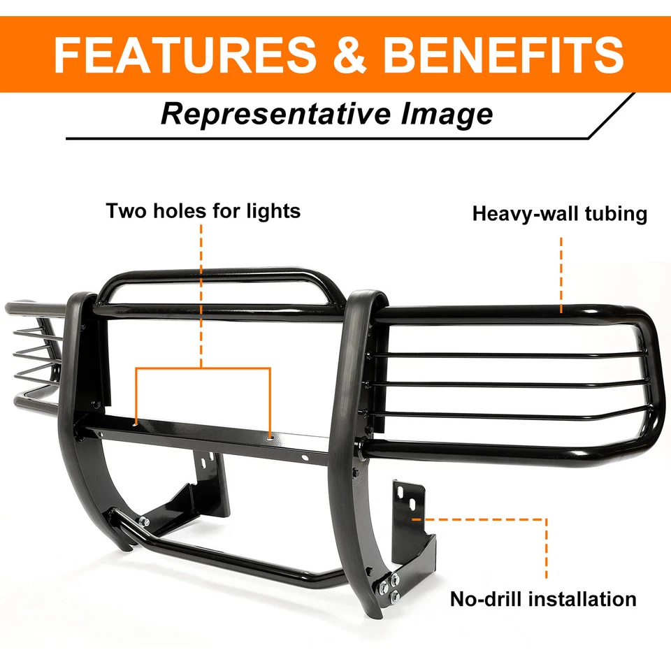 Protector de cepillo de parrilla negro para Chevy Chevrolet S-10 Blazer-S Jimmy Envoy 1998-2004 Foto 4 de 4