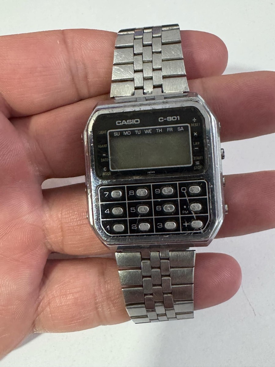 CASIO C-801 デジタル腕時計 CASIO C-801 CALCULATOR WATCH Black MODULE 133 | eBay