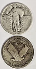 145C02102 PAIR STANDING LIBERTY QUARTERS 1925-30 SILVER 25c COIN G 94+ YEARS OLD