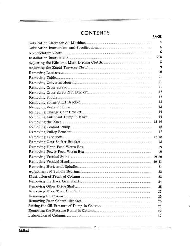 Cincinnati 1, 2, 3,&4 Milling Machine Dial Type Service & Parts List Manual *399 - Image 2 of 4