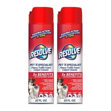 Resolve Pet Specialist Heavy Traffic Foam, Carpet Cleaner, 2 pack of 22oz 1.09 per fl oz