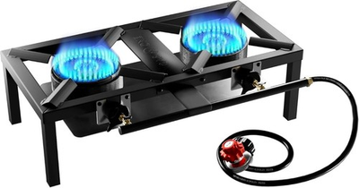 #ad GasOne High Pressure Double Propane Burner Outdoor Cooking with Heat Shield $122.83