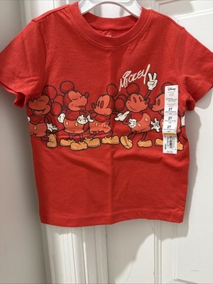 NWT Boys 2T Jumping Beans Red Mickey Mouse Short Sleeve Tshirt