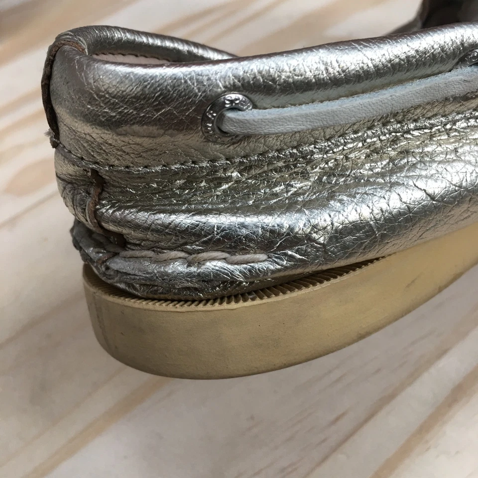 Туфли лодочные женские Sperry размер 11 M плоские с носком как у мокасин 9294455 металлик золото кожа - Изображение 4 из 4