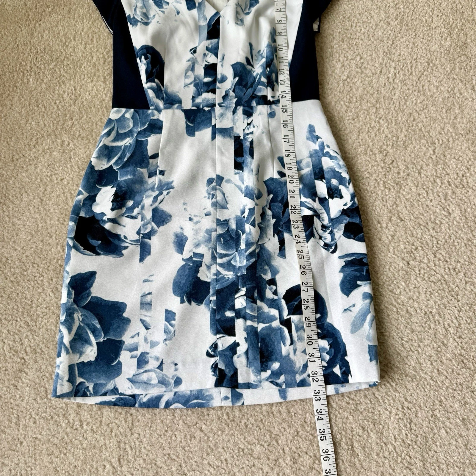 VETEMENTS Abito tubino Banana Republic floreale scollo a V con cerniera esposta TG. 2