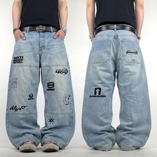 Vintage y2k rare embroidered skater baggy wide leg archive grunge jeans