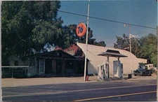 DULZURA, California Postcard BARRETT CAFE Street View w/ Union 76 Gas Station