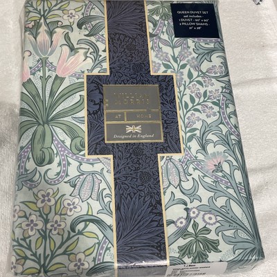 NWT WILLIAM MORRIS FLORAL WOODLAND WEEDS SUMMER QUEEN SHAMS DUVET COVER SET RARE