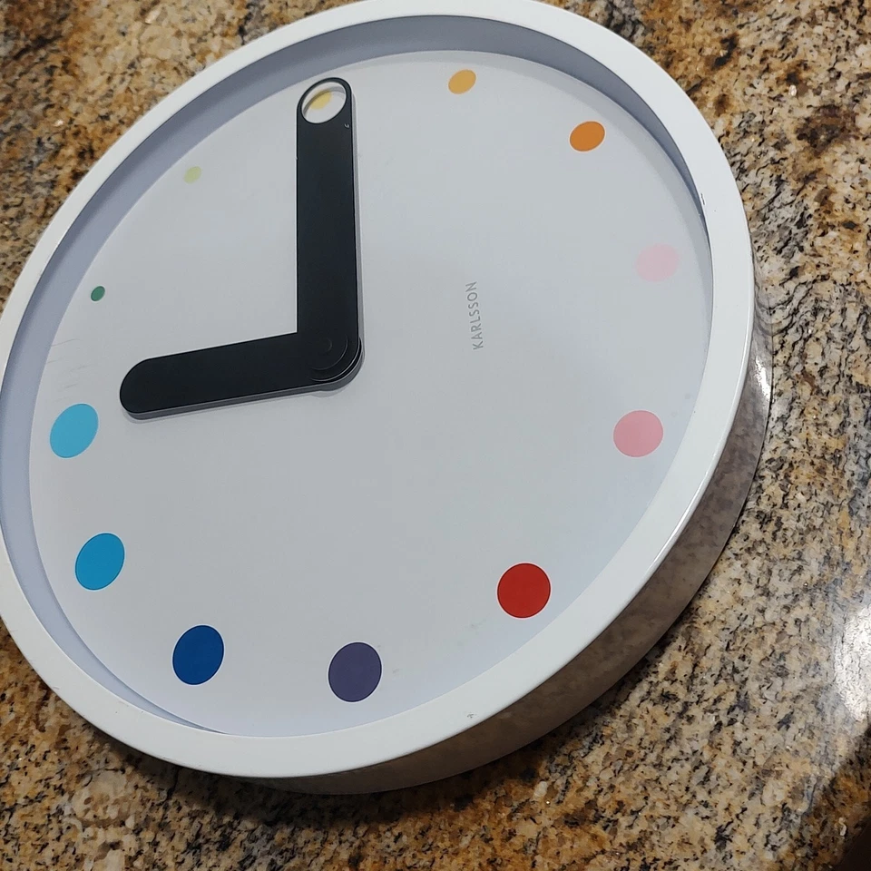 Reloj de Pared Colgante Karlsson Eclipse Cara Blanca Caja de Acero Esfera Multicolor ¡Bonito! Foto 2 de 4