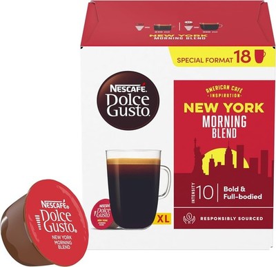 Nescafé Dolce Gusto NEW YORK Morning Blend coffee pods -1 box/18 pods SHIPS FREE