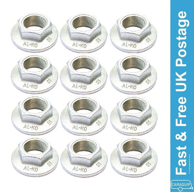 12 x AL-KO 32mm Flange Nut One Shot Lock Nut Caravan Motorhome - 581200