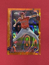 2025 Topps Chrome Jack Kochanowicz Orange Lava Refractor RC /25 #121 LA Angels