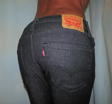 LEVI'S 510 MENS JEANS SIZE 30 x 30 SKINNY BLACK DENIM RED TAB STRETCH SLIM