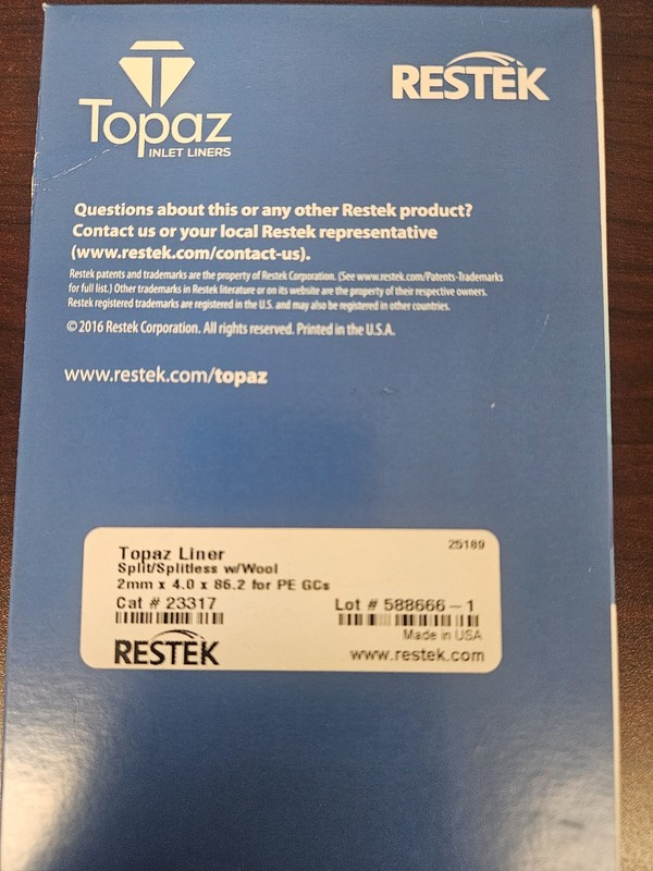 Restek Inlet Topaz Liners GC Inlet PERKIN Elmer