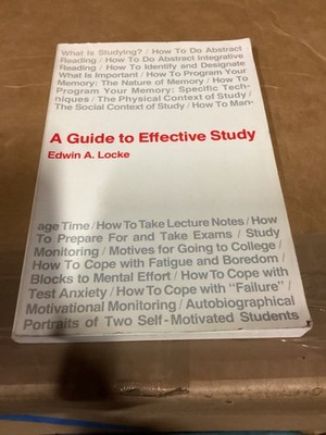 A GUIDE TO EFFECTIVE STUDY By Edwin A. Locke 1975 PB Book Very Good Condition
