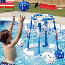 2 in 1 Pool Basketball Hoop, Floating Pool Toys Water Basketball for Poolside US