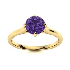 Amethyst Gemstone Solitaire Engagement Daughter New Ring Jewelry 925 Silver