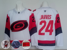 Men's Seth Jarvis 24 White Carolina Hurricanes 2026 MEN ALL Embroidered Sizes