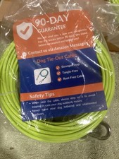 Dog Tie Out Cable 50ft Yellow Green Tangle Free Rust Free New