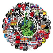 100Pcs Rock Music Stickers Punk Metal Waterproof Vinyl Decals Pack