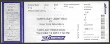Tampa Bay Lightning vs New York Islanders March 14 2013 ticket stub