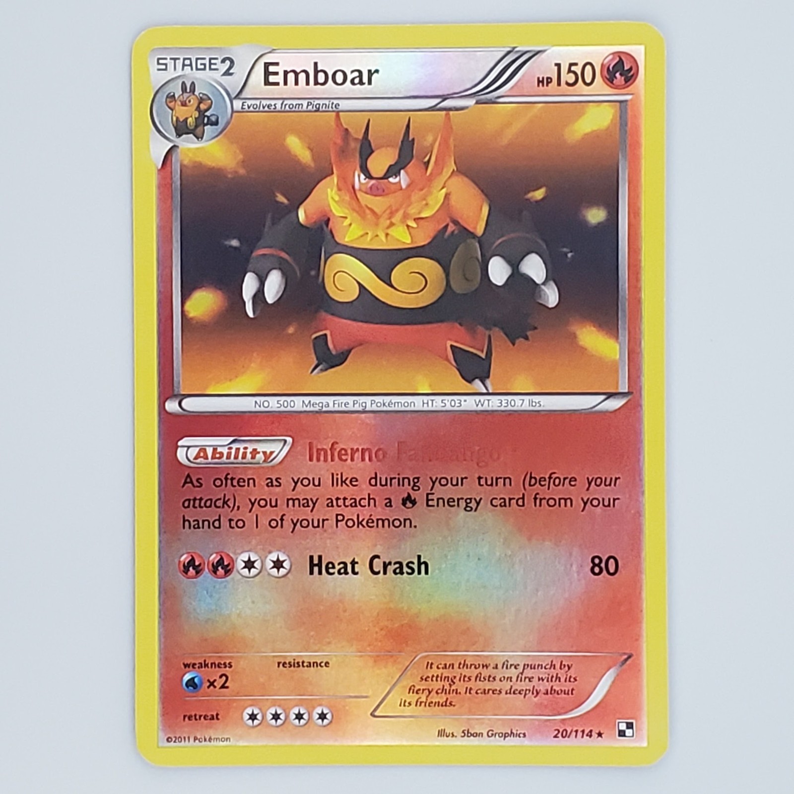 Emboar (20) [Black and White] 20/114 LP Holofoil Pokemon TCG