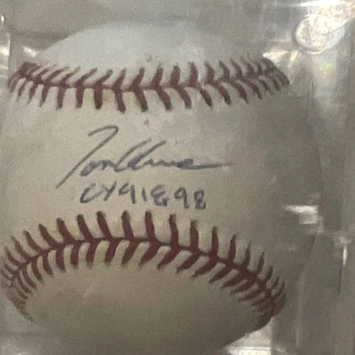 Autographed Baseball Signed with 'CY 4 18 98' Inscription Original