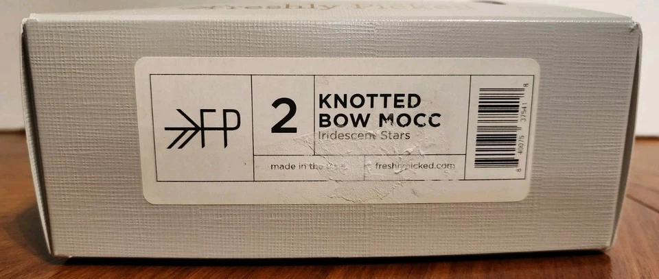 Mocasín con lazo anudado de cuero para bebé recién elegido estrella iridiscente talla 6-12 meses Foto 3 de 4