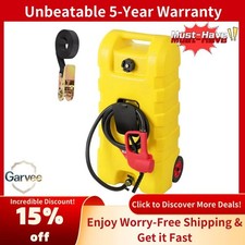Portable 15 Gallon Fuel Caddy Hand Pump, 10ft Hose, Leak-Proof Wheeled