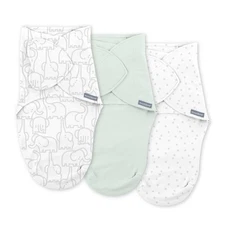 SwaddleMe by Ingenuity Monogram Collection Baby Swaddle, 100 Cotton, Improves