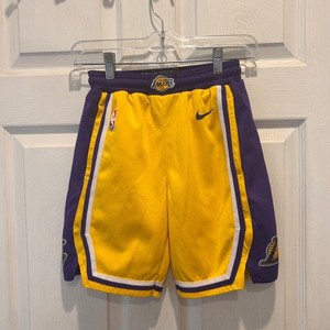 Nike Los Angeles Lakers NBA Dri-FIT Kids Basketball Shorts Yellow Youth Small 8