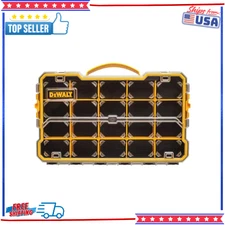 Plastic 20-Compartment Pro Small Parts Organizer Removable Dividers & Clear Lid.