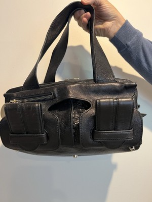 CHLOE Saskia Leather Handbag Mini Boston Bag Black Vintage Made in