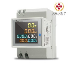 Medidor de Consumo de Energía Digital LCD KW Riel Din Eléctrico 40-300V 45-65HZ