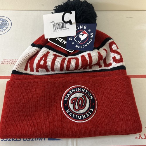 MLB - POM KNIT BEANIE HAT WINTER CAP WASHINGTON NATIONALS OSFM New