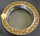 VINTAGE FLORAL ENAMEL and GLASS ASHTRAYs   "Nice" — photo 1