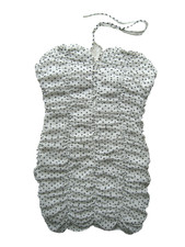 Urban Outfitters Womens Mini Dress Size L Polka Dot White Black Strapless NEW