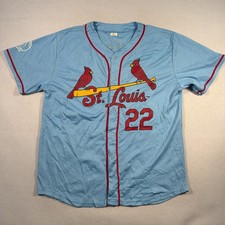 St Louis Cardinals MLB Baseball Jersey Men's XL Jack Flaherty #22 Blue Retro