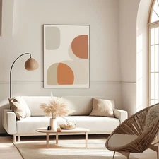 Abstract Wall Art Hand Painted Oil Painting Minimalism Home Decor Orange