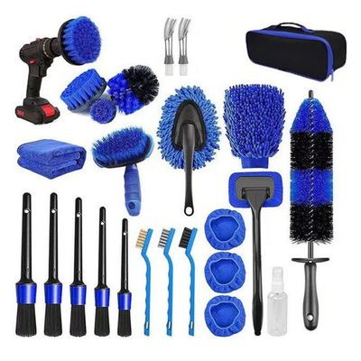 #ad 26Pcs Car Detailing Brush Set Drill not include $18.83