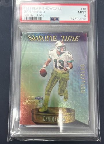 1999 Flair Showcase Shrine Time Dan Marino #13 ST /1500 PSA 9 Mint HOF G26834