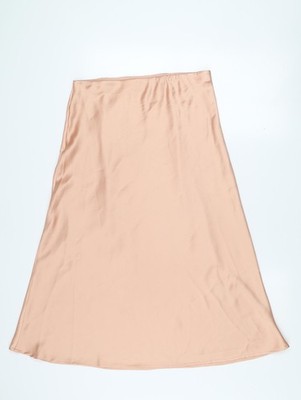 Folkster Midirock Damen beige Satin A-Linie Größe L